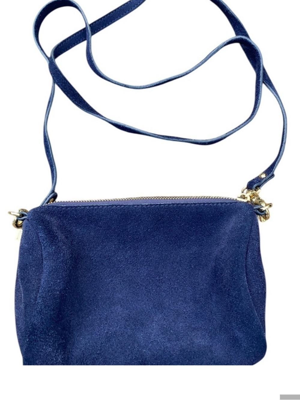 Anthropologie Miss Albright  Navy Suede Crossbody Bag